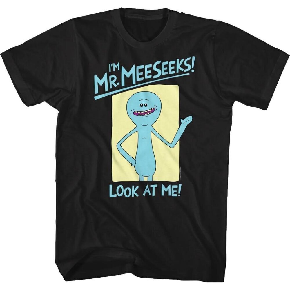 Mr Meeseeks Rick And Morty 2025 Cartoon Meme Graphic Fan T-Shirt .